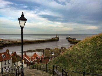 View of sea against cloudy sky