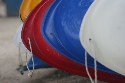 Close-up of red boat