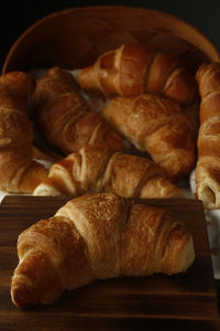 High angle view of bread on table