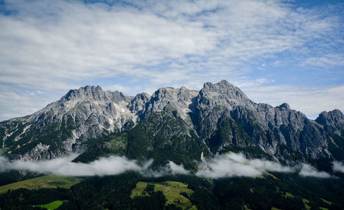 Scenic view of mountains against sky