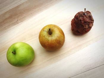 Close-up of apples on table