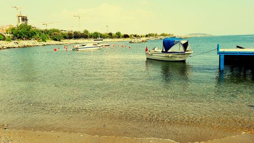 View of boat in sea