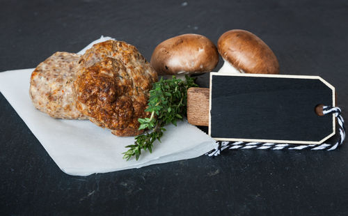 Close-up of food on table