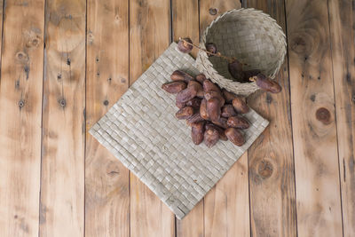 High angle view of food on table