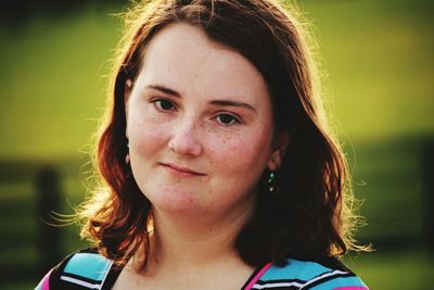 Close-up portrait of young woman