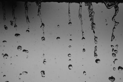 Full frame shot of raindrops on window