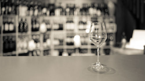 Close-up of wine glass on table