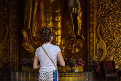 Full length of man standing in temple