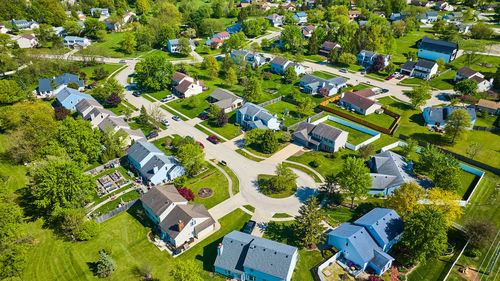 High angle view of townscape