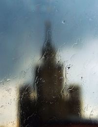 Close-up of water drops on glass