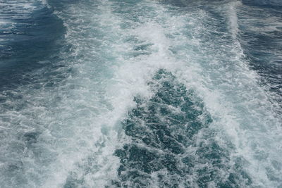 High angle view of wave in sea