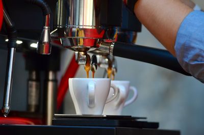 Close-up of coffee cup on table in cafe