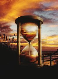 Scenic view of cloudy sky at sunset