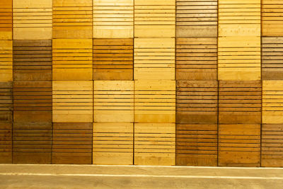 Potatoes in a wooden boxes stored for winter