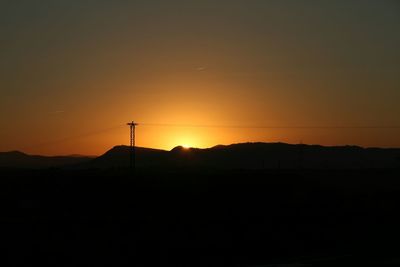 Silhouette of landscape at sunset