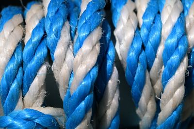 Full frame shot of white and blue rope