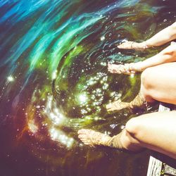 Low section of person in water