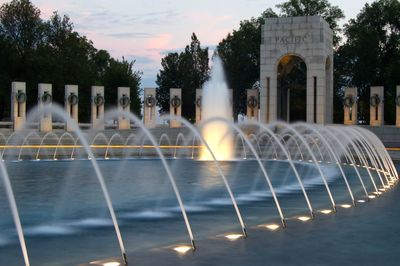 Fountain in front of building