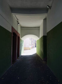 Empty corridor in building