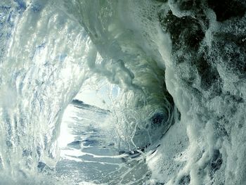 Close-up of waves splashing in water