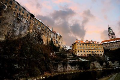 Low angle view of buildings against sky