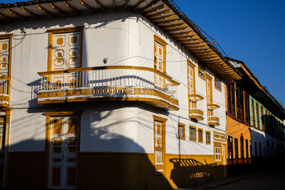 Beautiful houses at the heritage town of salamina located at the caldas department in colombia.