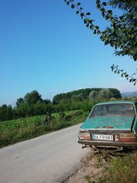 View of road against clear sky