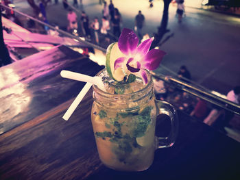 Close-up of drink on table at restaurant
