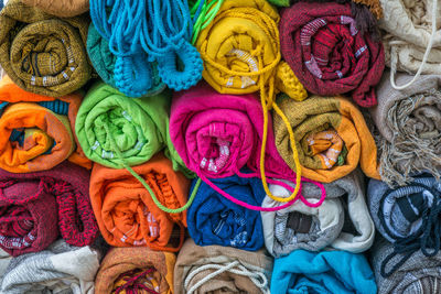 Close-up of multi colored candies in market