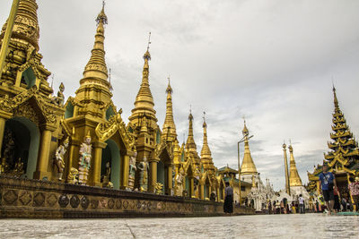 Panoramic view of temple building against sky