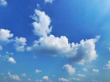 Low angle view of clouds in blue sky