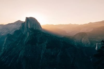 Scenic view of mountains against clear sky