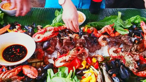 Close-up of preparing food