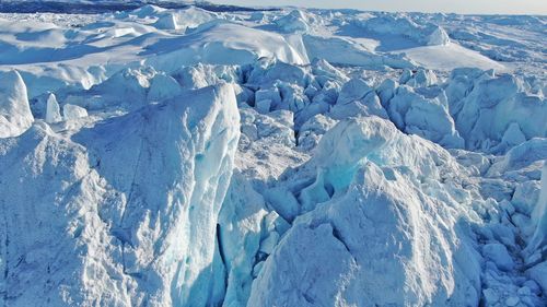 Aerial view of snowcapped landscape