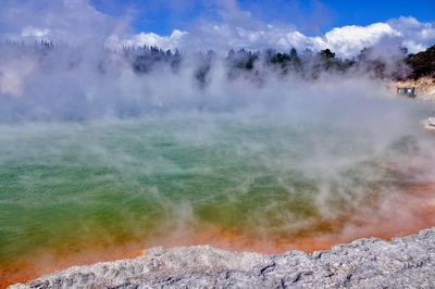 Panoramic view of volcanic landscape