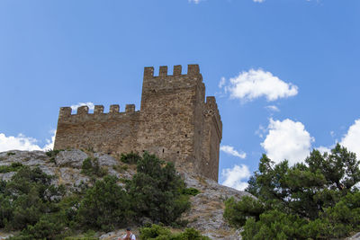 Low angle view of castle against sky