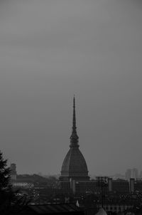 Cityscape against clear sky