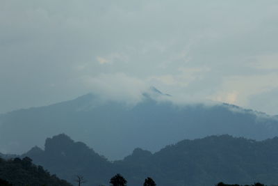 Low angle view of mountains against sky