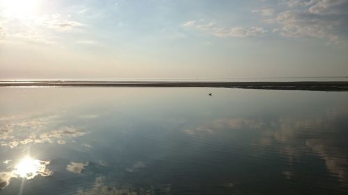 Scenic view of sunset over sea