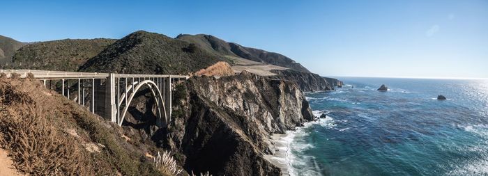 Bixby creek bridge and mountains 