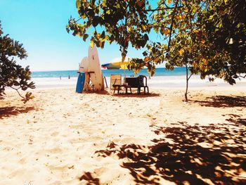 Scenic view of beach against sky