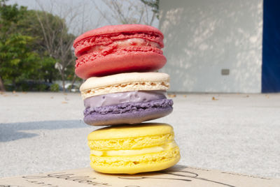 Close-up of dessert on table