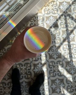 Cropped hand of man holding coffee cup