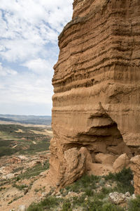 Rock formations in sunlight