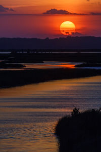 Scenic view of sea during sunset