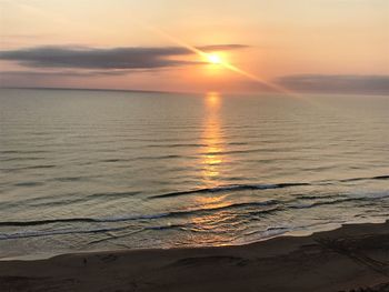 Scenic view of sea during sunset