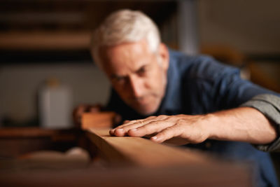 Carpenter working at workshop