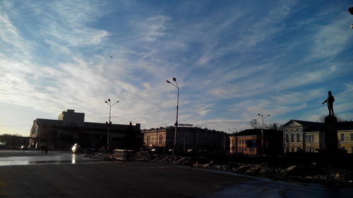 Road with buildings in background