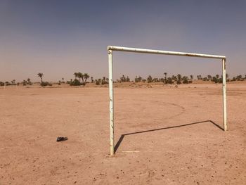 View of soccer field in the dessert