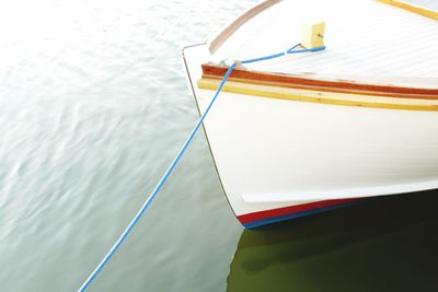 High angle view of boat in water